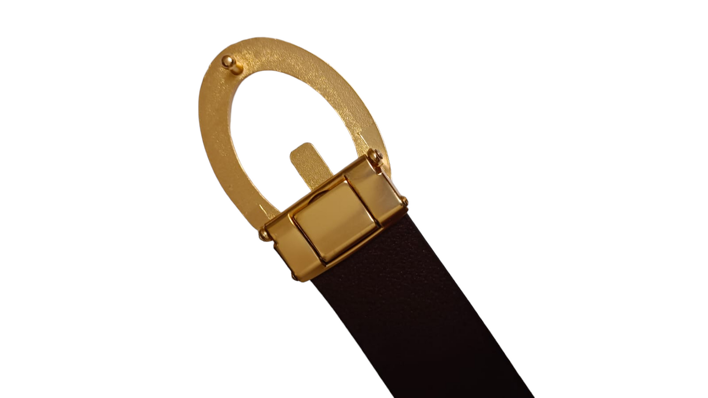 Jack Marc Brown Leather Needle Buckle Belt Size (28-40)35mm Belt