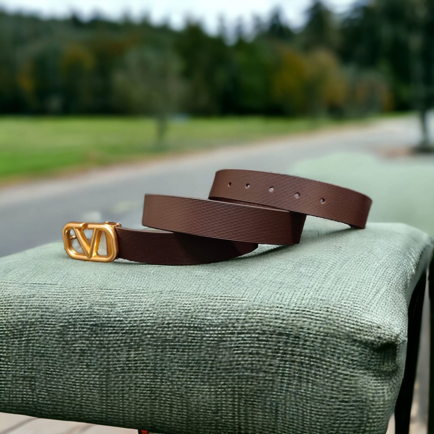 Jack Marc Brown Leather Belt For Men Casual & Office Wear
