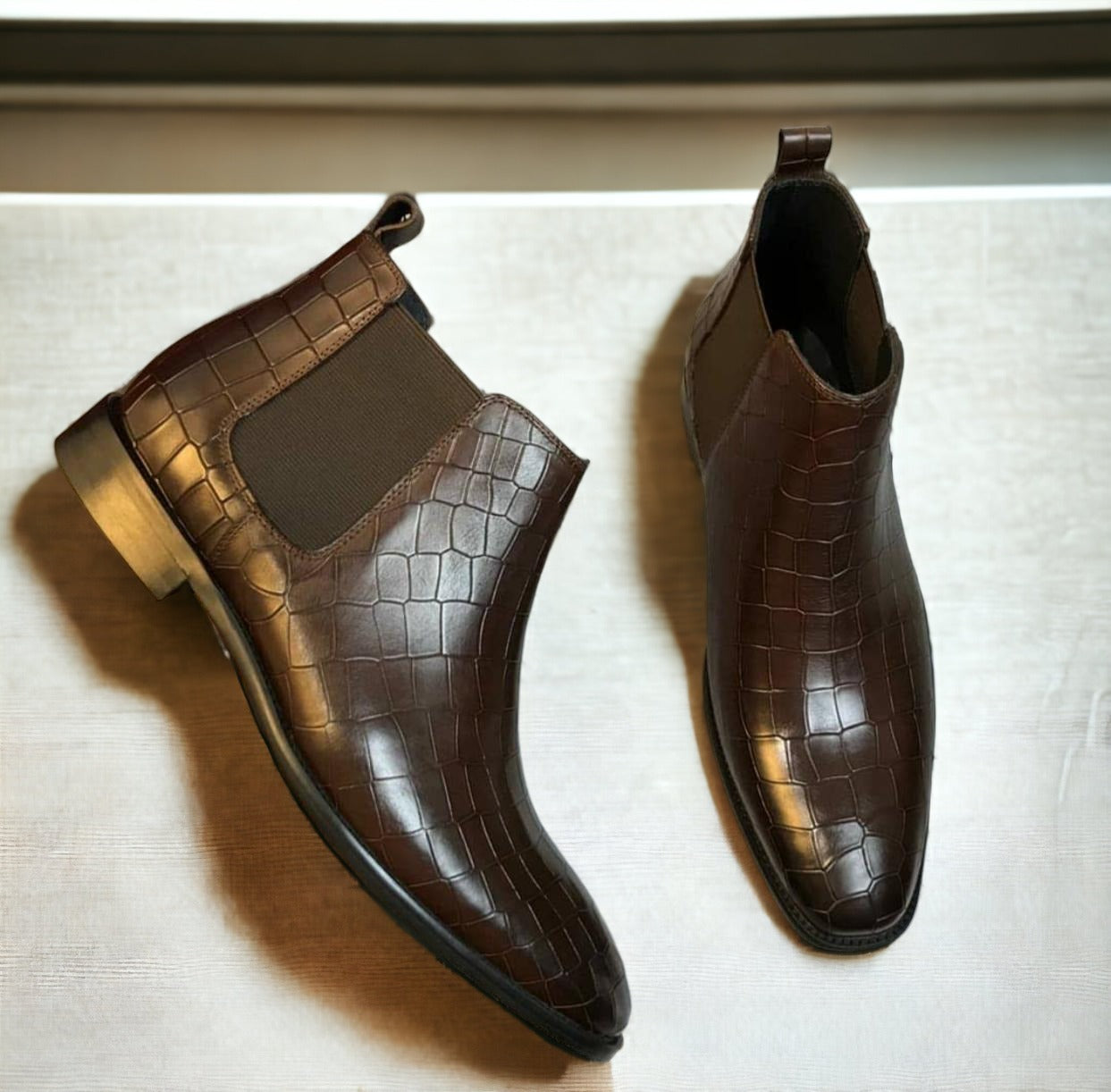 Jack Marc Croco Chelsea Boots For Men