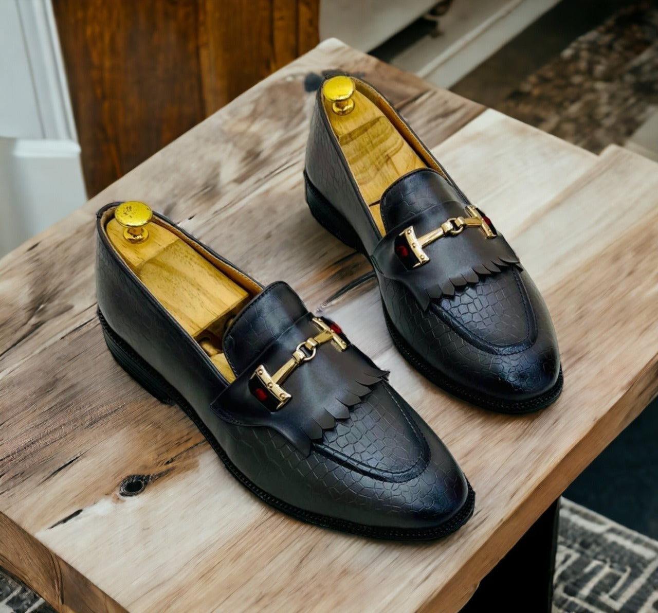 Fashion Croco Loafer Shoes for Men - Versatile Elegance