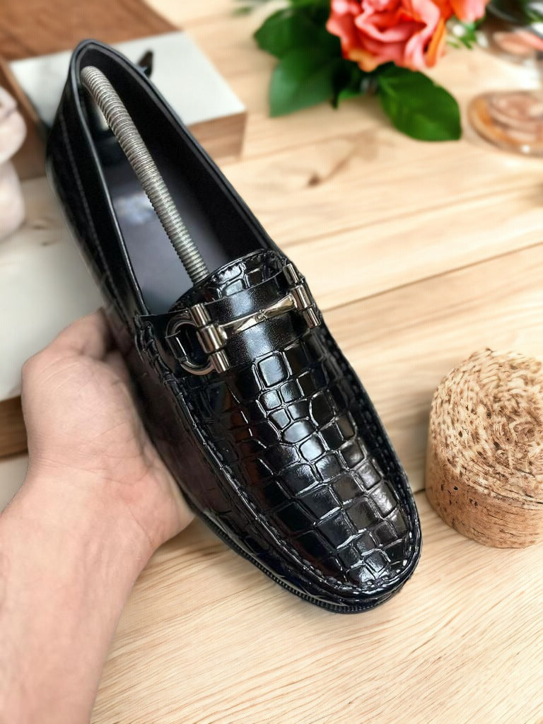 Jack Marc New Fashion Croco Loafers For Men Casual & Formal Wear