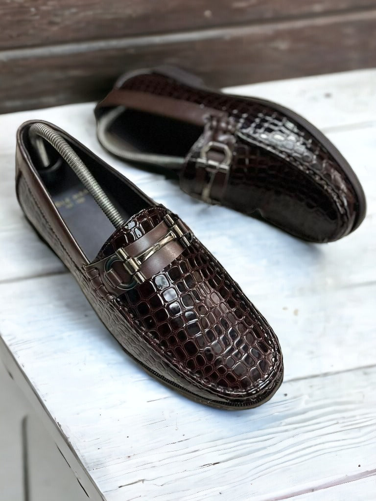 Jack Marc New Fashion Croco Loafers For Men Casual & Formal Wear