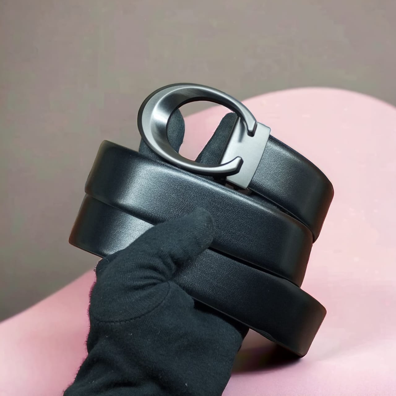 Jack Marc Men's Pin Buckle Leather Belt