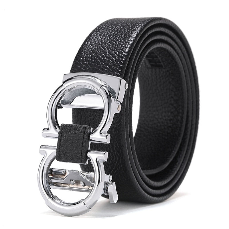 Jack Marc Men's Automatic Leather Business Belt - JACKMARC.COM