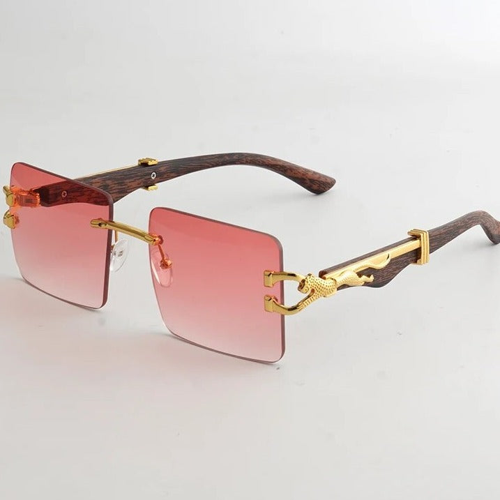 Vintage Square Rimless Sunglasses - Unisex
