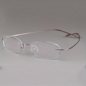 Unisex Casual Frameless Eyeglasses – Ultra-Light Memory Titanium Alloy