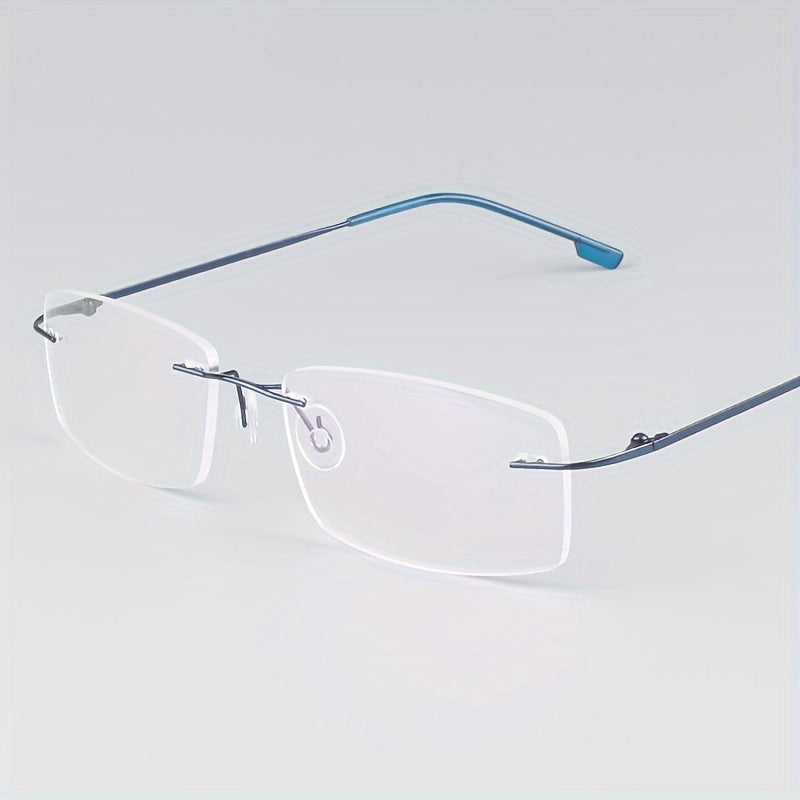 Stylish Stainless Steel Antiblue Rimless Eyeglass Frame Lightweight