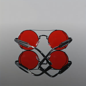 Bold cyberpunk red sunglasses