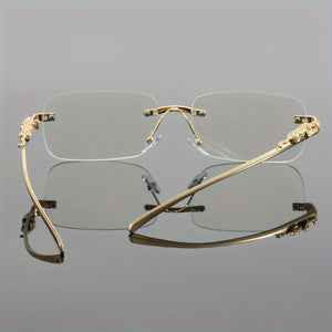 Stylish Rimless Square Blue Light Blocking Glasses