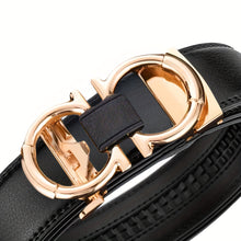 Load image into Gallery viewer, Men&#39;s Stylish Black Faux Leather Belt with Alloy Buckle
