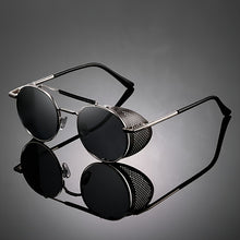 Load image into Gallery viewer, Vintage cap luxury round sunglasses
