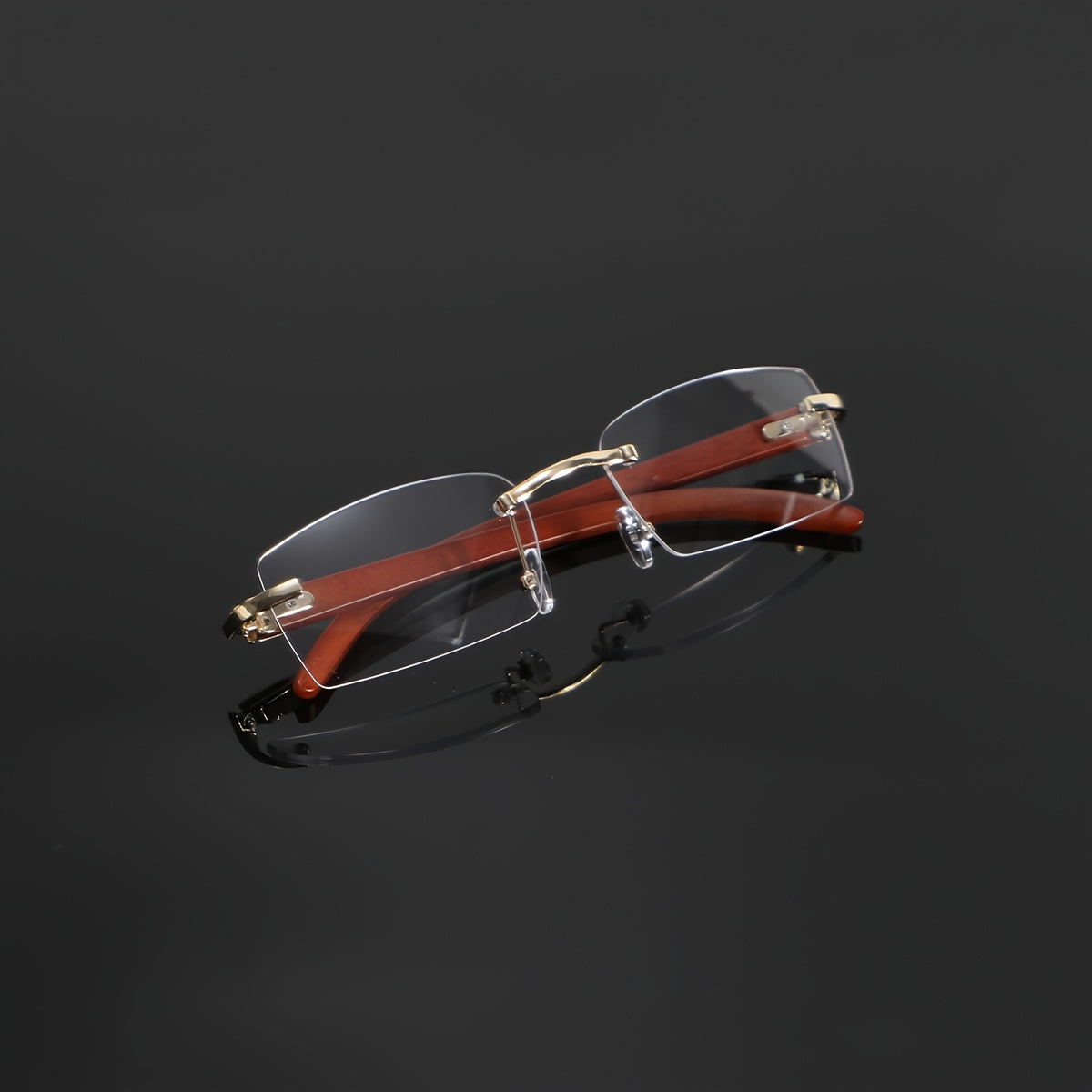 Vintage Rimless Non-Prescription Glasses for Men