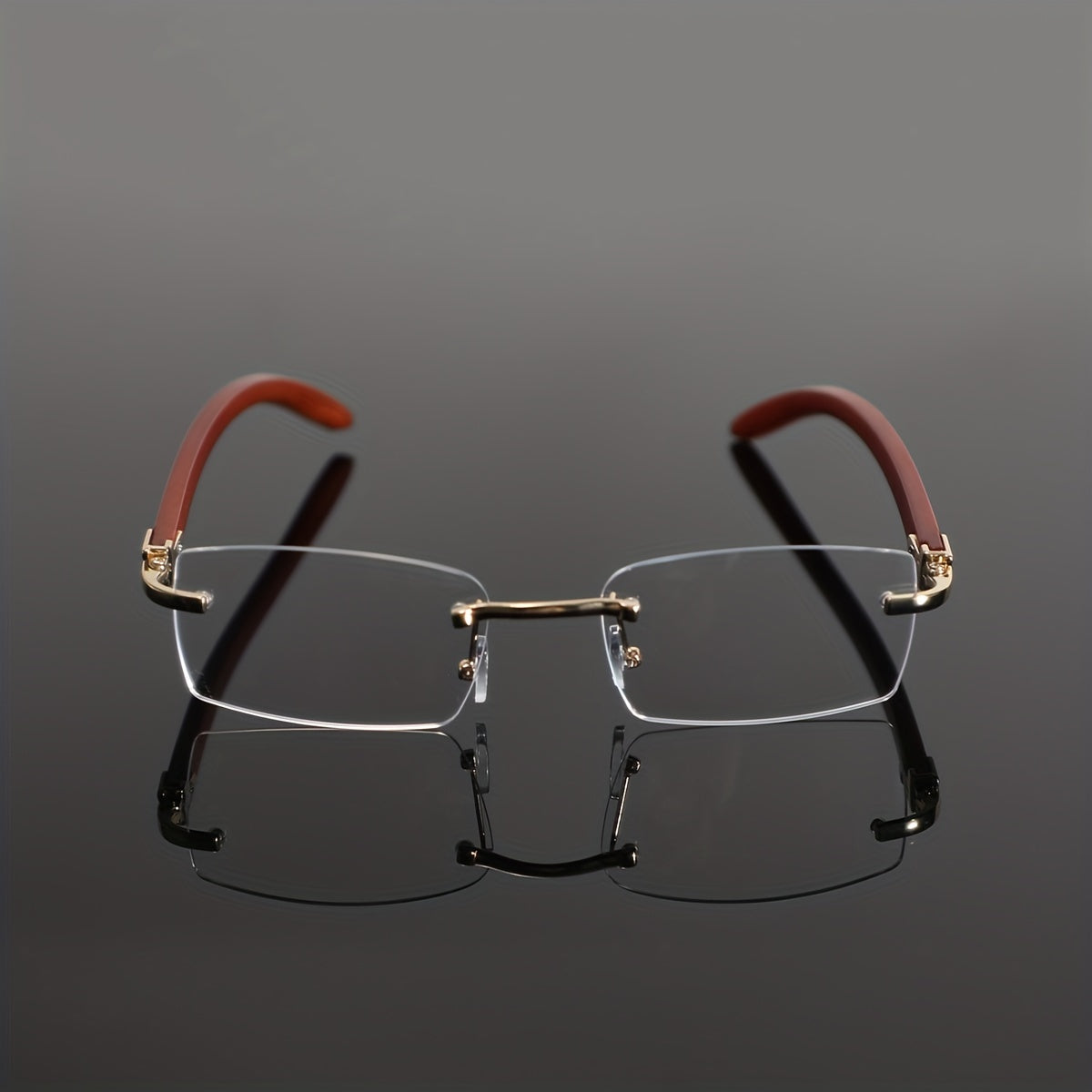 Vintage Rimless Non-Prescription Glasses for Men