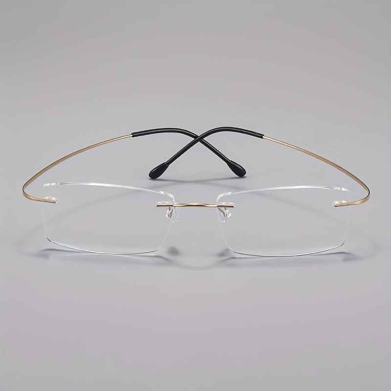 Rimless Titanium Rectangular Glasses