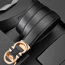 Load image into Gallery viewer, Men&#39;s Stylish Black Faux Leather Belt with Alloy Buckle
