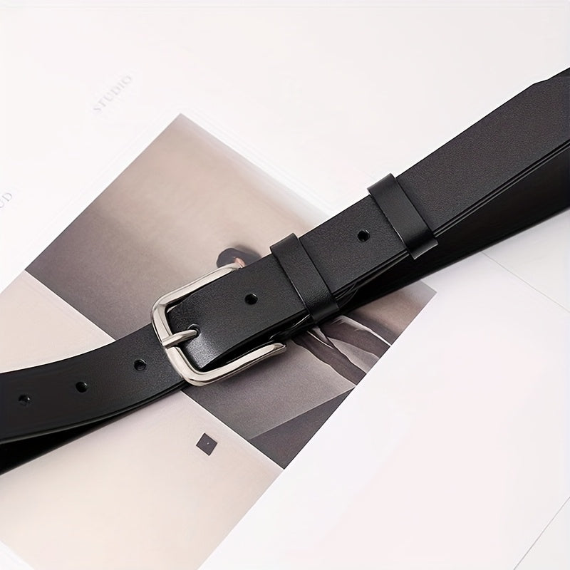 Elegant Fashion Genuine Leather Belt with Metal Pin Buckle