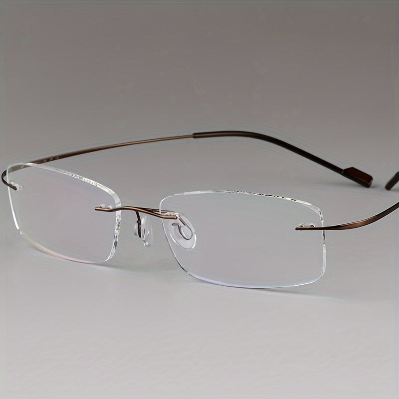 Unisex Casual Frameless Eyeglasses – Ultra-Light Memory Titanium Alloy