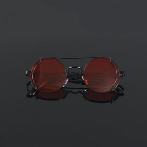 Bold cyberpunk red sunglasses