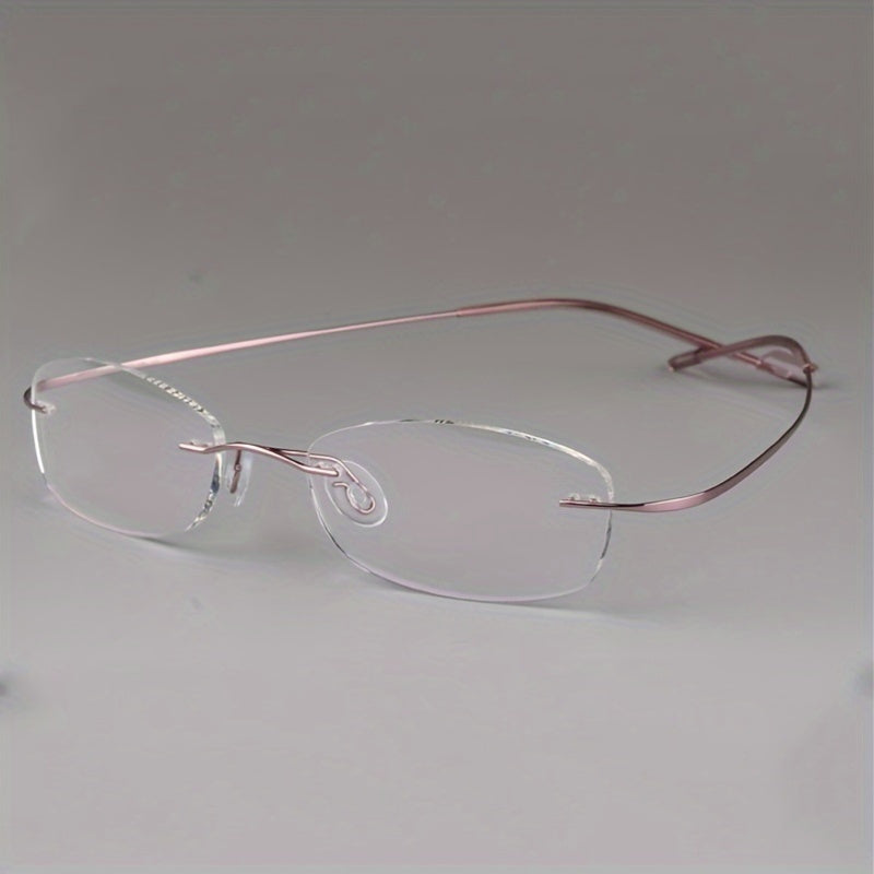 Unisex Casual Frameless Eyeglasses – Ultra-Light Memory Titanium Alloy