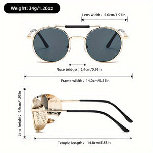 Vintage cap luxury round sunglasses