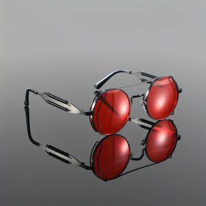 Bold cyberpunk red sunglasses