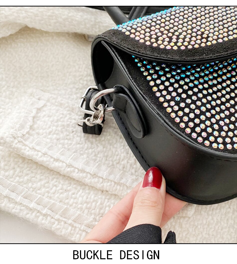 Jack Marc Luxury Fashion Diamonds Women Shoulder Handbags Chain Portable