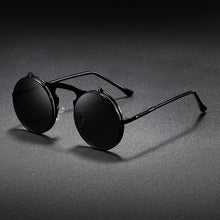 Load image into Gallery viewer, Vintage flip up luxury round sunglasses
