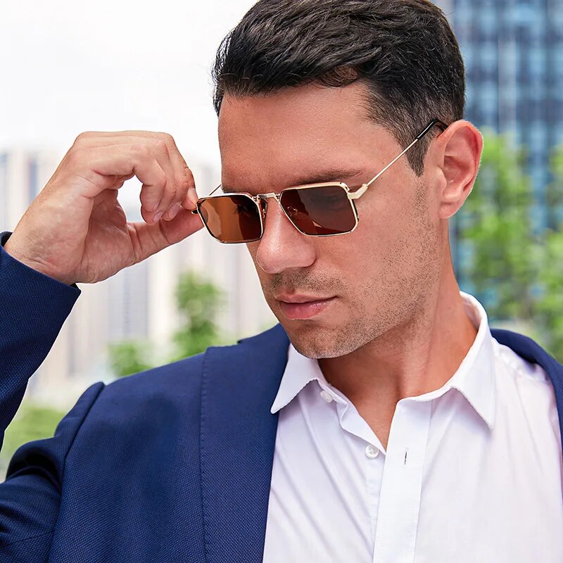 Jack Marc Rectangle Retro Sunglasses for Men and Women