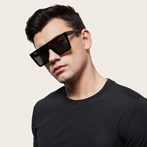 Flat top black sunglasses