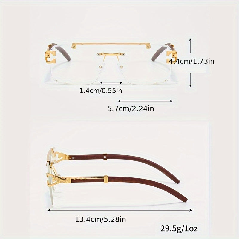 Men's Fashion Rimless Square Glasses