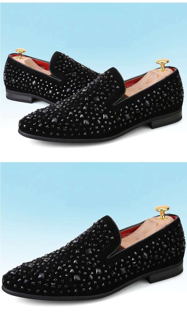 Buy Black Spikes Party Flats Brand New Loafers Luxury Casual Shoes Men -JackMarc