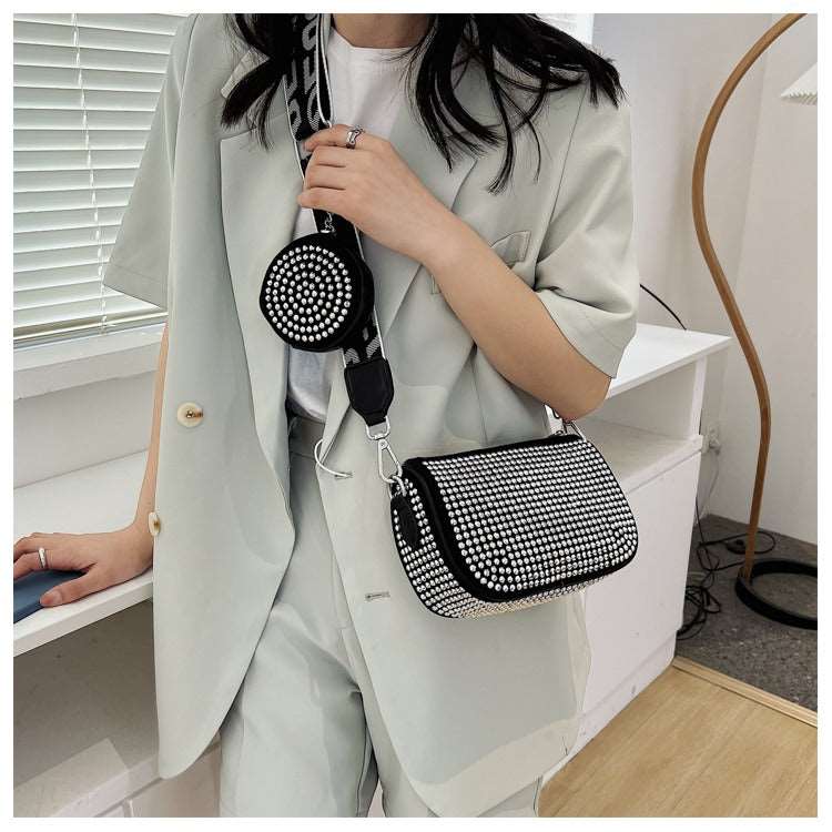 Buy Fashion Diamond Shoulder Bags with Mini Round Purse Pendant Women-Jackmarc.com