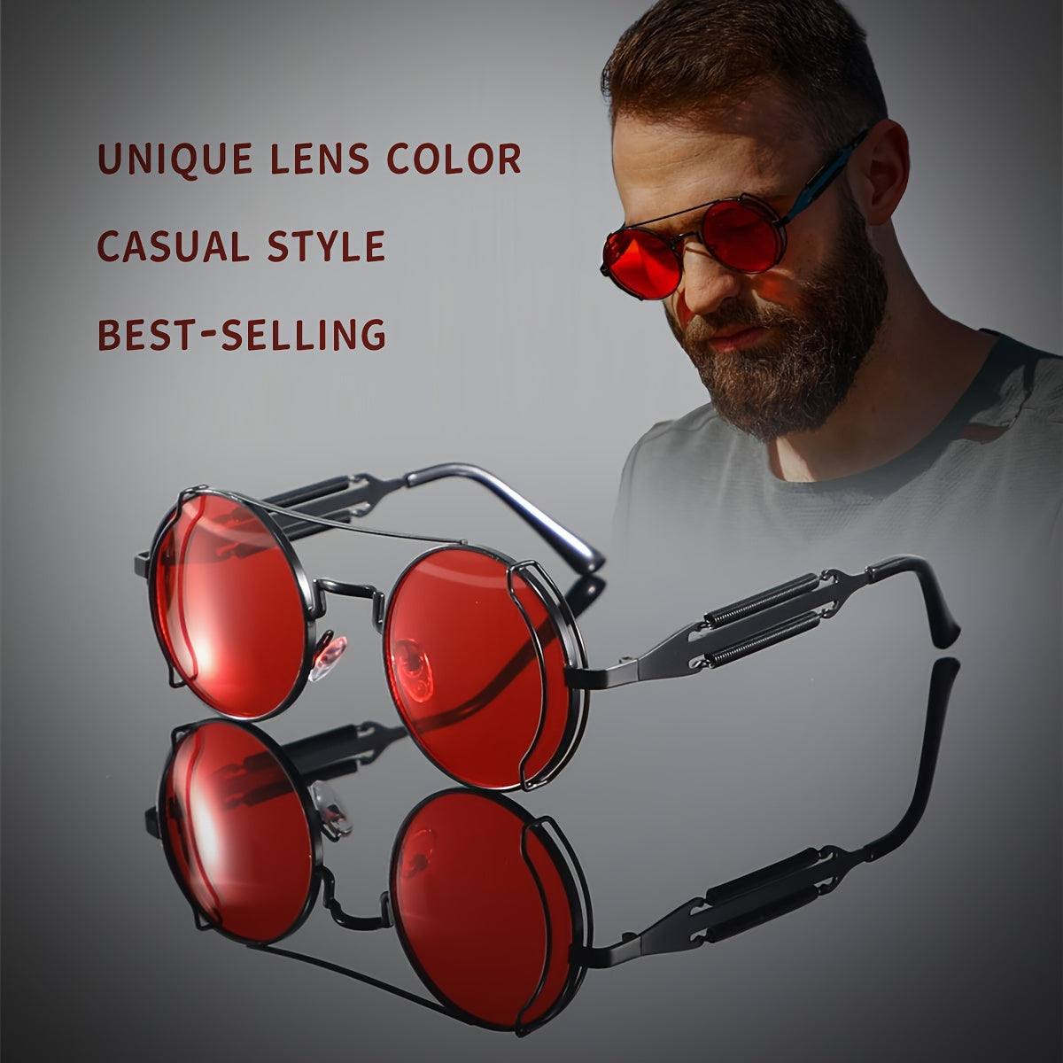 Bold cyberpunk red sunglasses