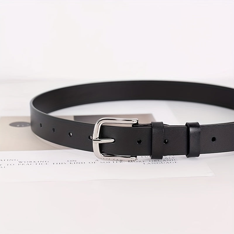 Elegant Fashion Genuine Leather Belt with Metal Pin Buckle