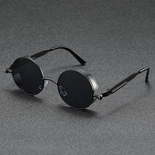 Load image into Gallery viewer, Steampunk bold round sunglasses
