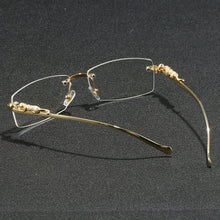 Load image into Gallery viewer, Rectangular Metal Rimless Anti-Blue Light Eyeglasses
