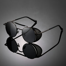 Load image into Gallery viewer, Vintage cap luxury round sunglasses
