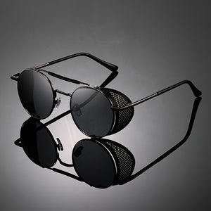 Vintage cap luxury round sunglasses