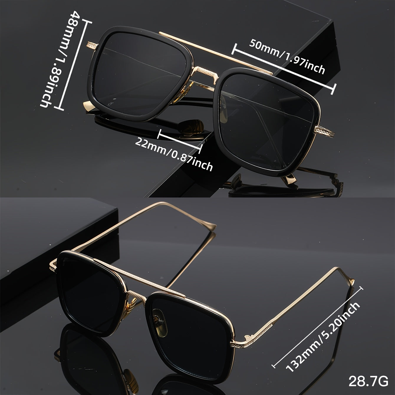 Double Bridge Retro Fashion Glasses