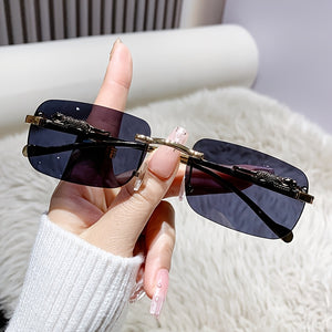 Rimless Mirror Lens Glasses Stylish Versatile