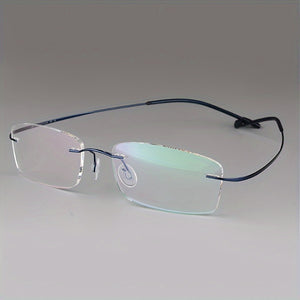 Unisex Casual Frameless Eyeglasses – Ultra-Light Memory Titanium Alloy