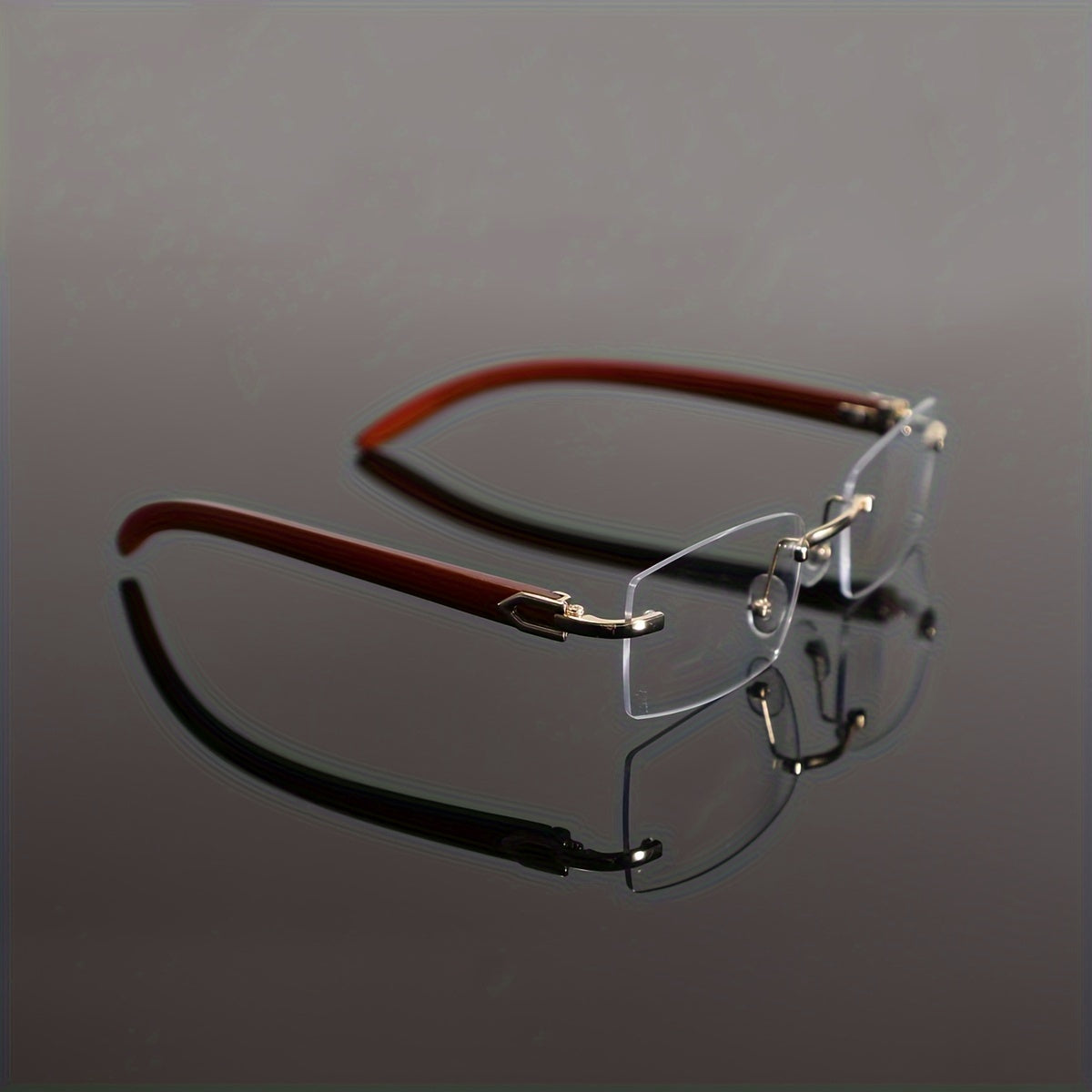 Vintage Rimless Non-Prescription Glasses for Men