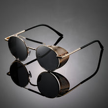 Load image into Gallery viewer, Vintage cap luxury round sunglasses
