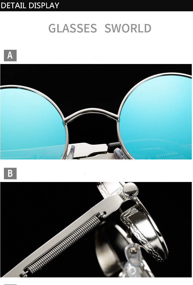 Buy New Round Metal Sunglasses Steampunk Men Women Fashion Glasses-JackMarc