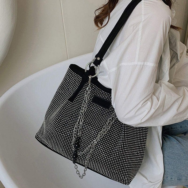 Luxury Design Totes Large Capacity Rhinestones Shoulder Handbag-Jack Marc