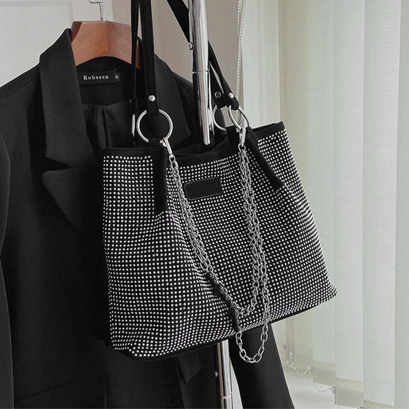 Luxury Design Totes Large Capacity Rhinestones Shoulder Handbag-Jack Marc
