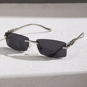 Rimless Rectangle Sunglasses - UV400 Protection