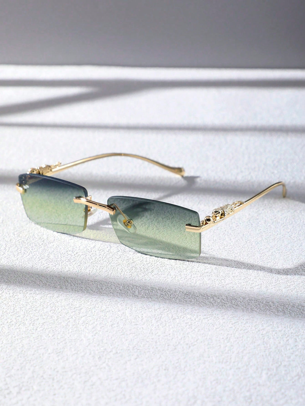 Rimless Rectangle Sunglasses - UV400 Protection