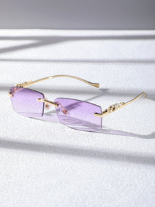 Rimless Rectangle Sunglasses - UV400 Protection