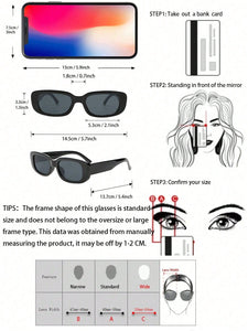 Trendy Small Rectangle Sunglasses - UV400 Protection